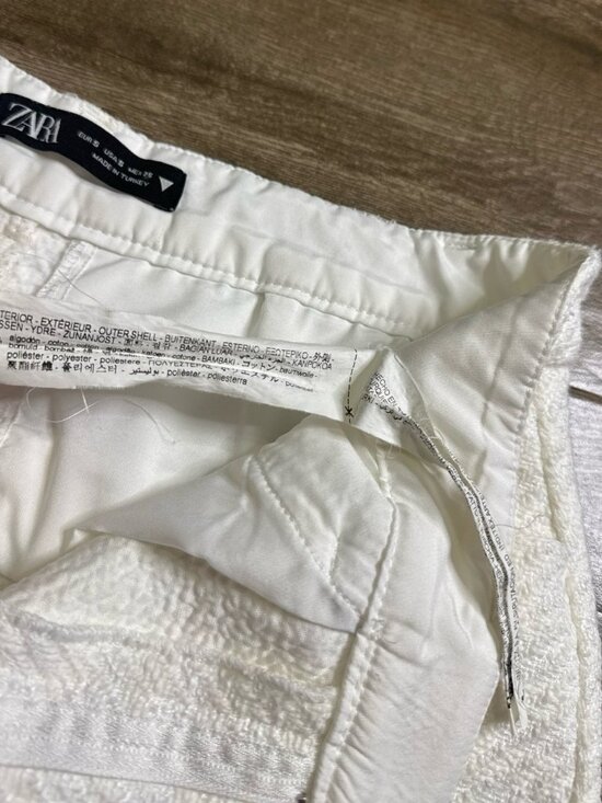 Zara White Tweed Knit High Waisted Shorts Women’s S - Picture 8 of 9